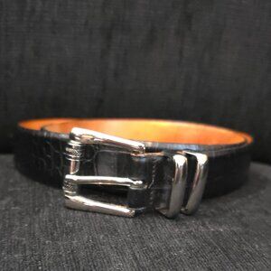 Martin Dingman Alligator Grain Calf Black Leather Belt  - Men's Size 36